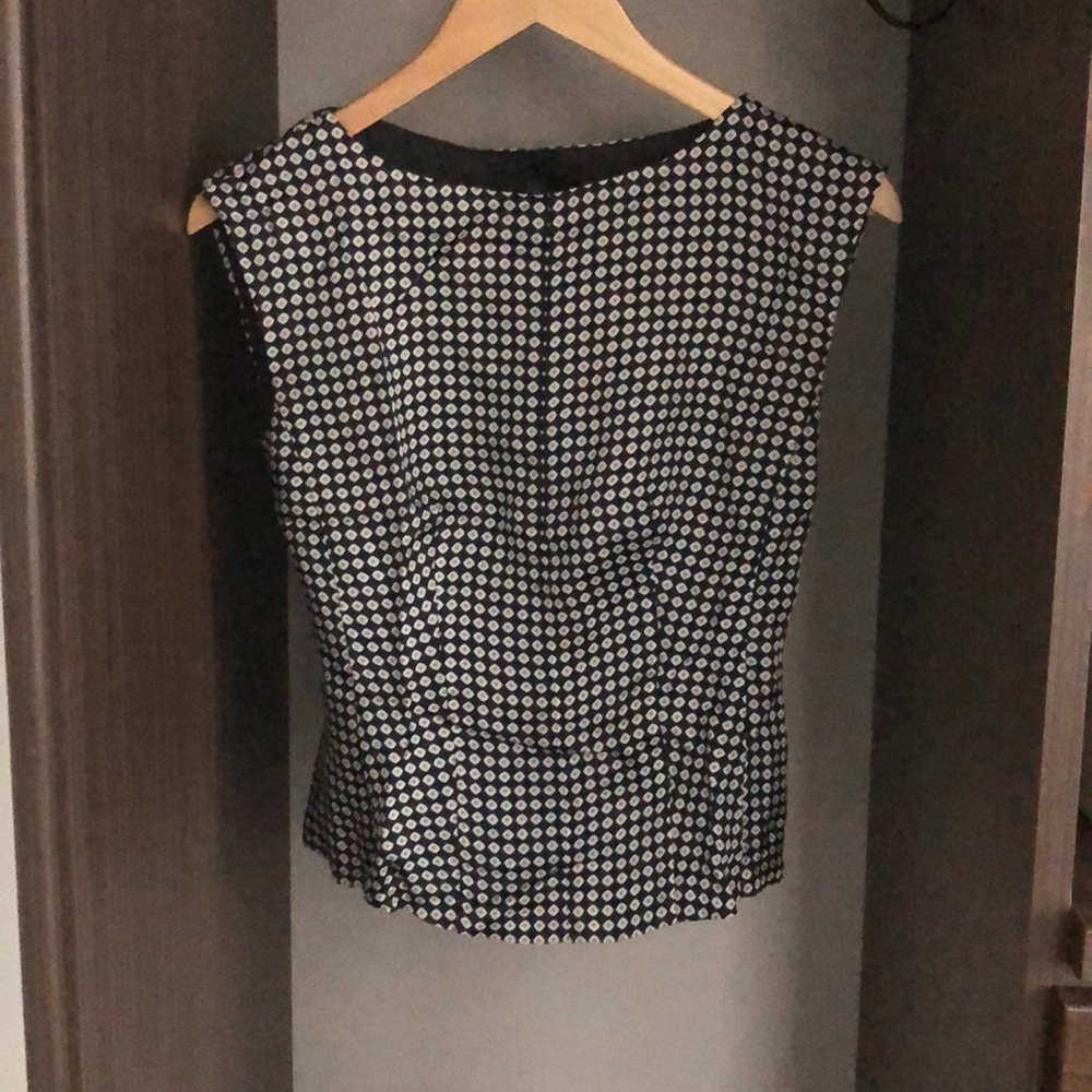 Banana Republic Blouse Suit Top SZ 0 Black Tan